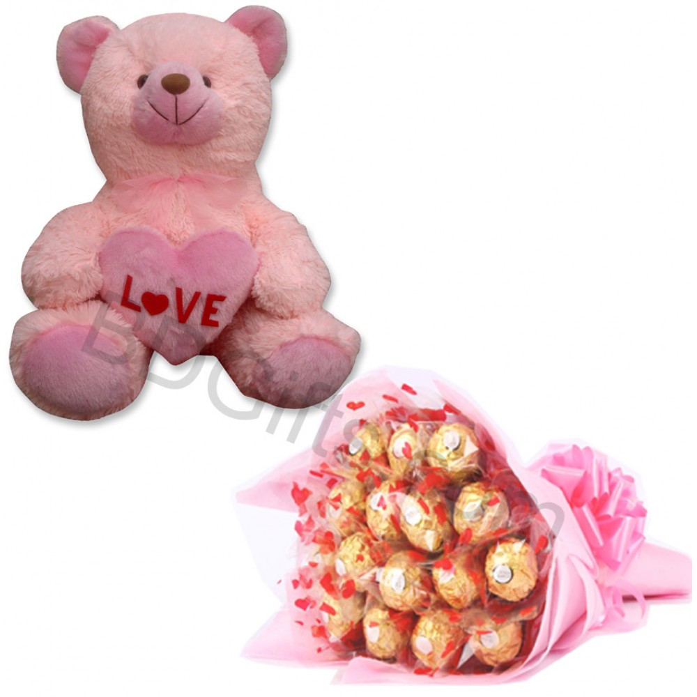 valentine's day chocolate and bear